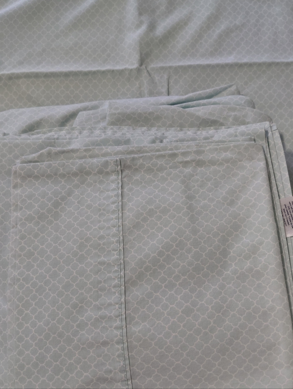 Light Green Geometric King Size Sheet Set
